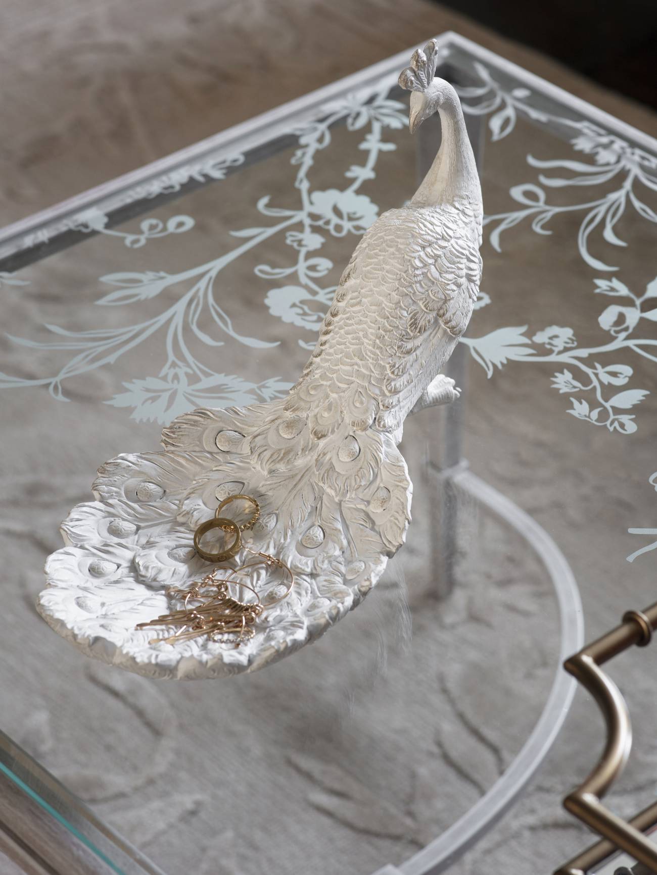 Distressed Peacock Trinket Dish