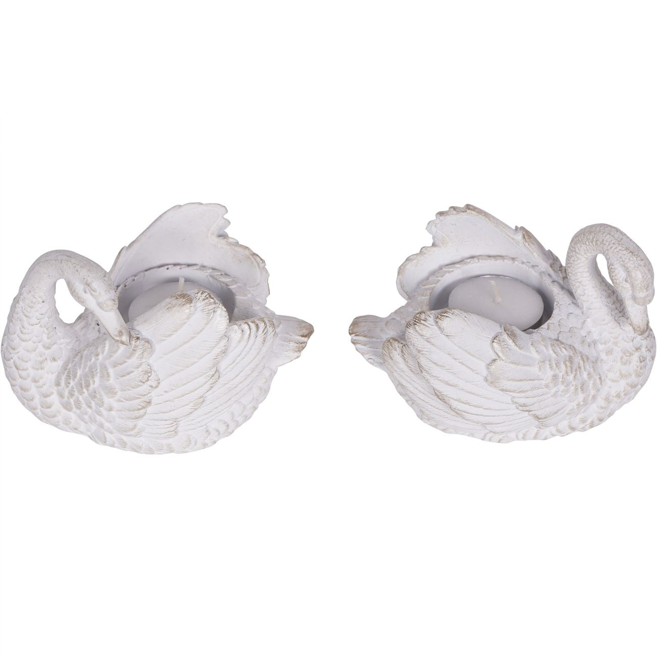 Laura Ashley Distressed Swan Votiveholder Set of 2