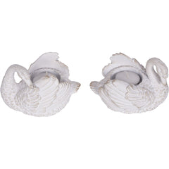 Laura Ashley Distressed Swan Votiveholder Set of 2