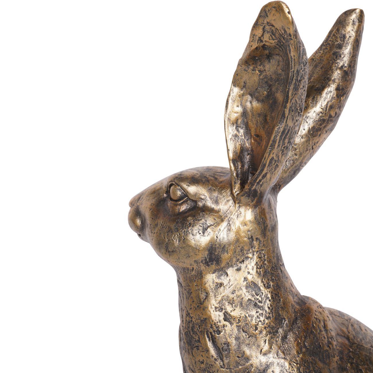 Antiqued Sitting Hare Sculpture - Large/Small