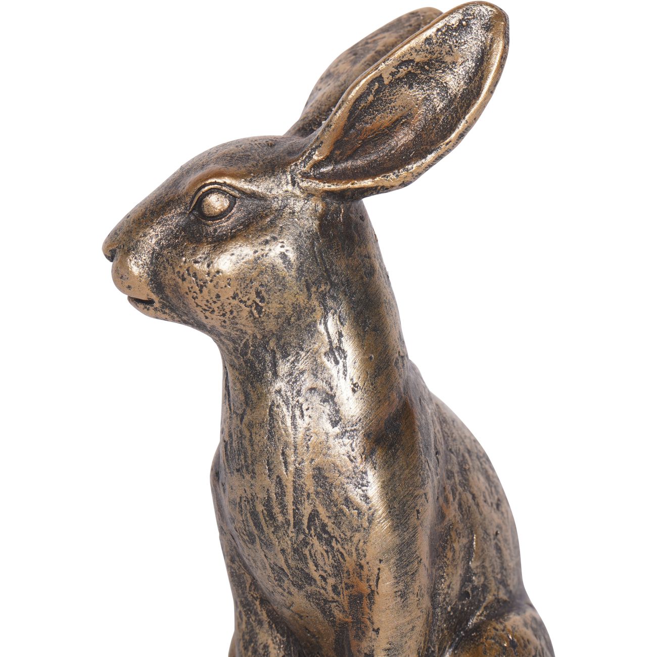 Antiqued Sitting Hare Sculpture - Large/Small