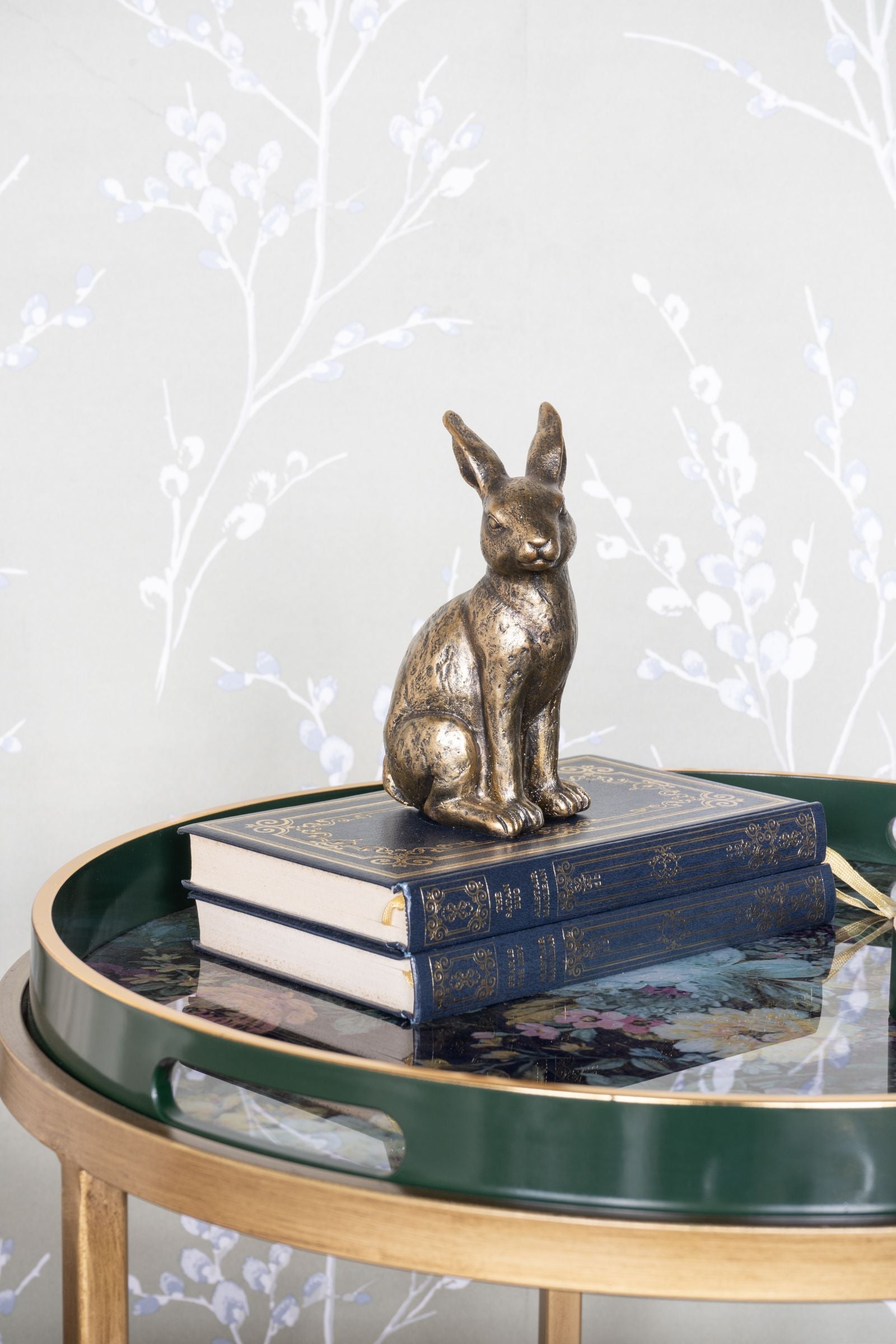 Antiqued Sitting Hare Sculpture - Large/Small