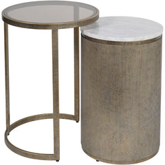 Belvedere Aged Gold Set of 2 Nesting Side Tables