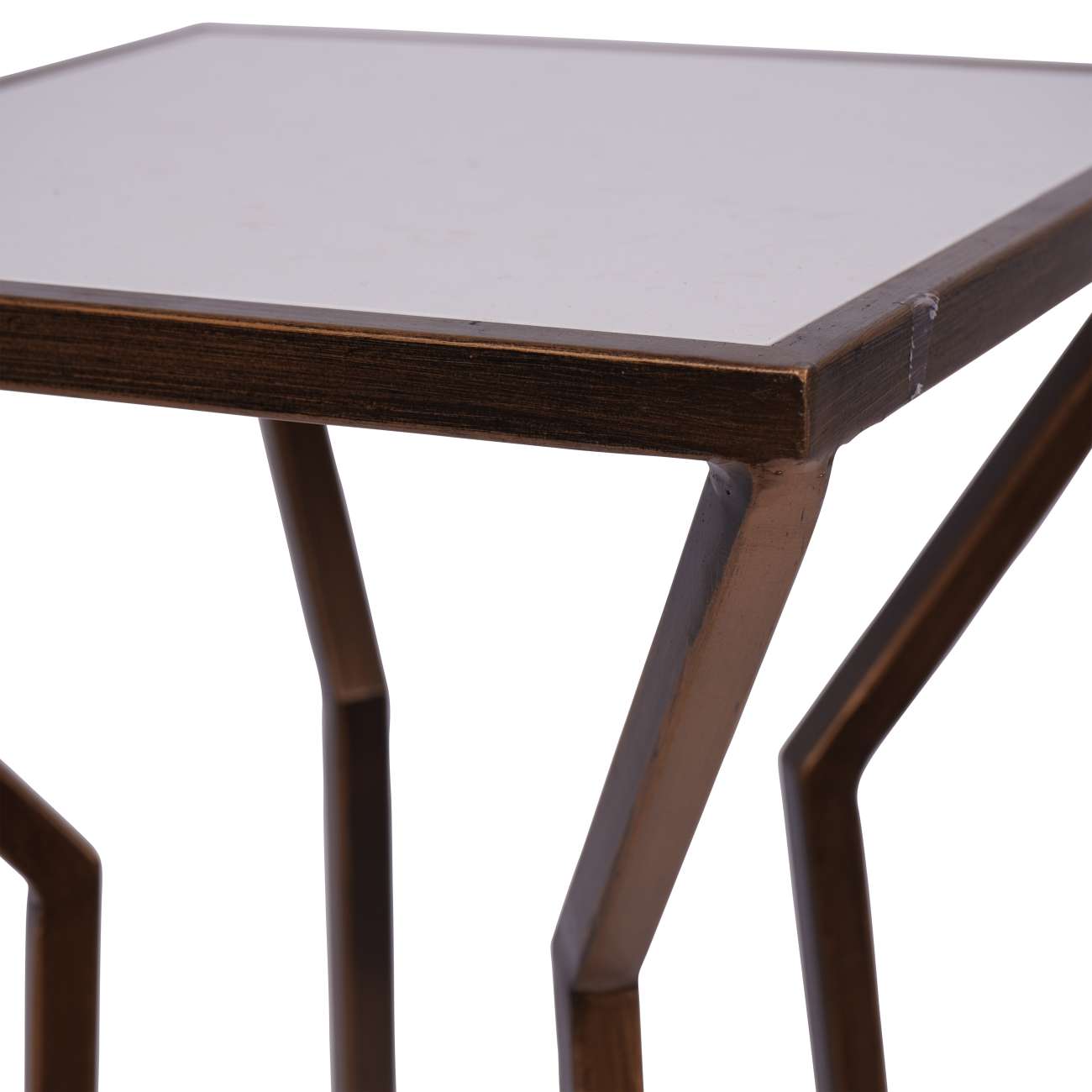 Hylas Antique Copper Frame Ceramic Single Side Table