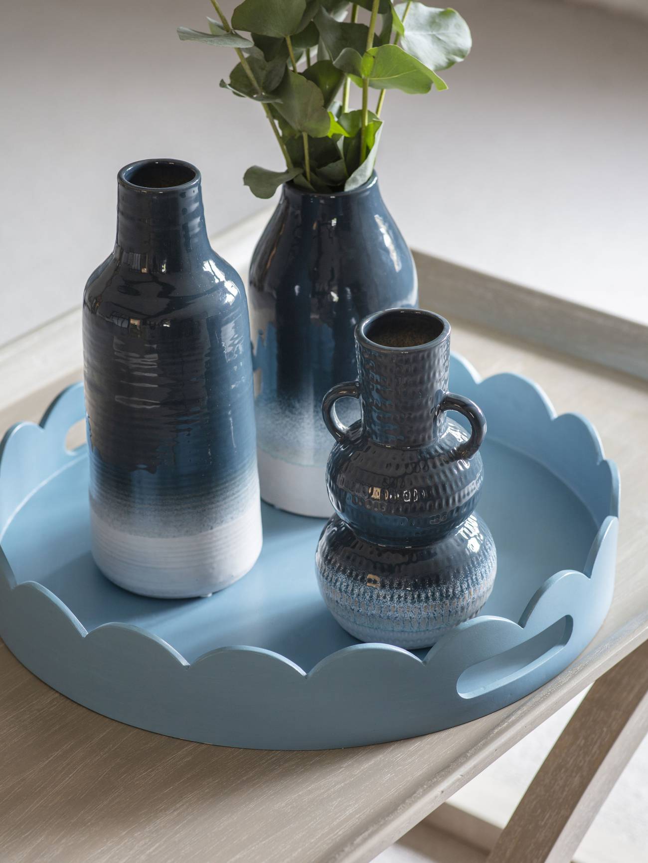 Blue Laneham Stoneware Vase - Large/Med/Small