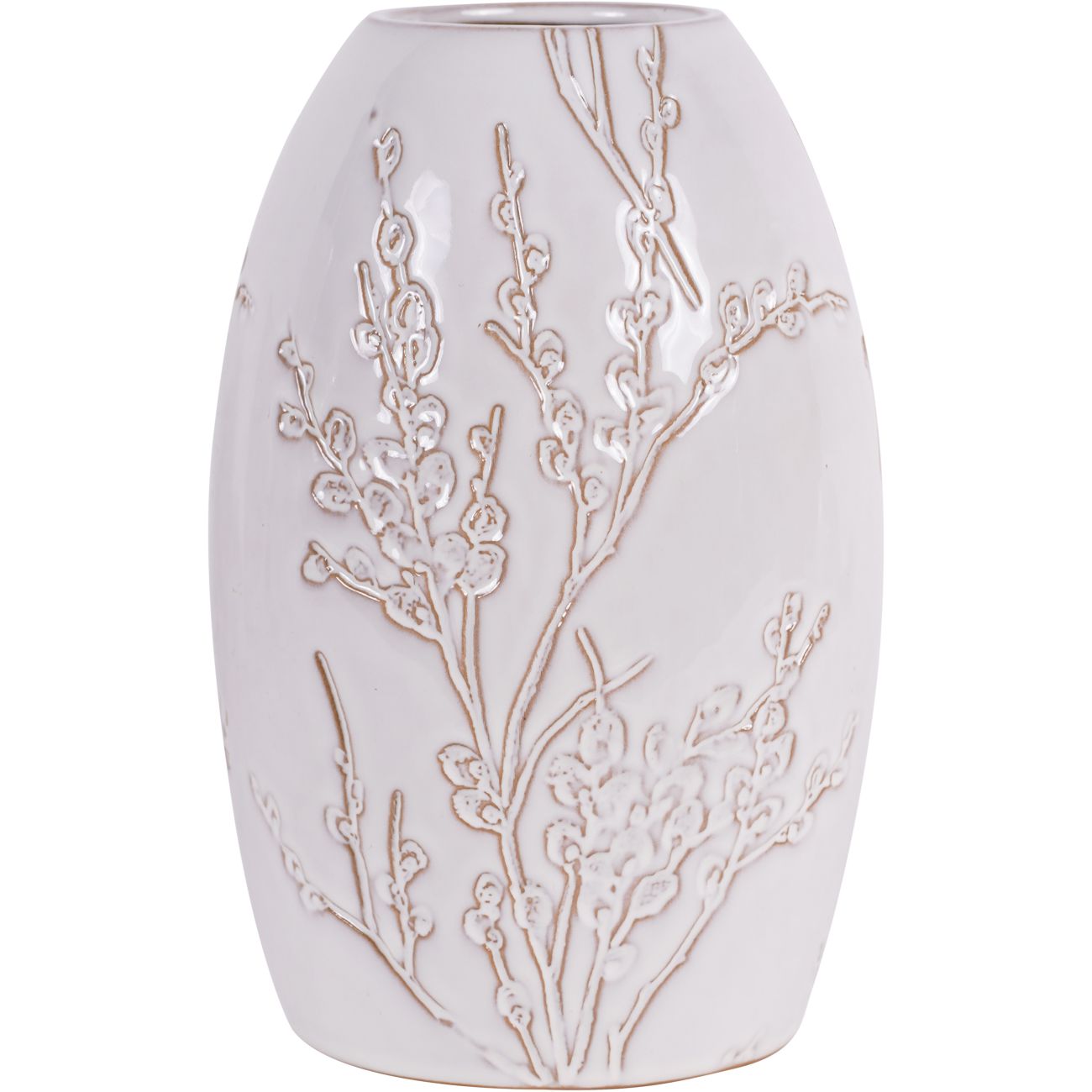 Laura Ashley White Pussywillow Stoneware Vase - Large/Small