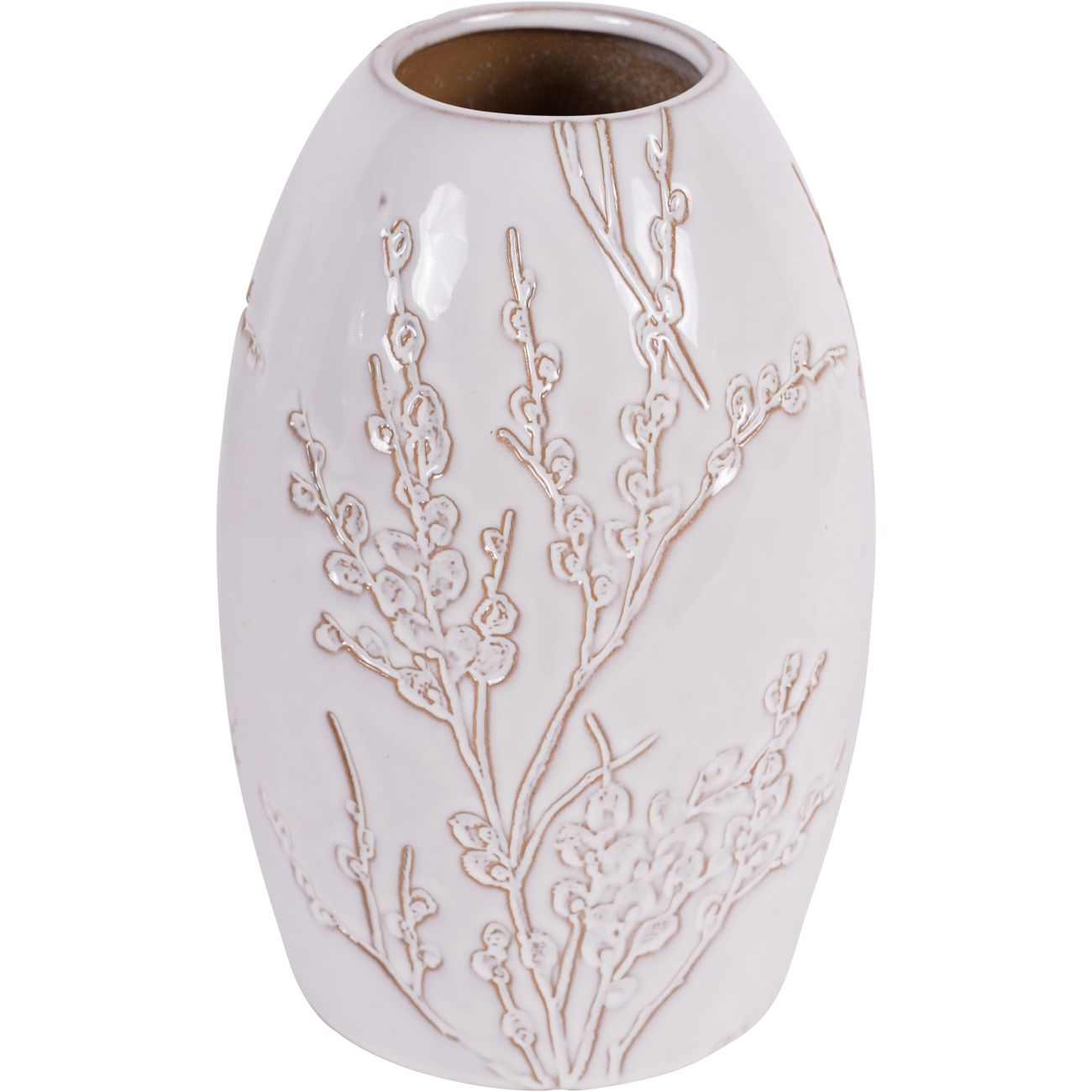 Laura Ashley White Pussywillow Stoneware Vase - Large/Small