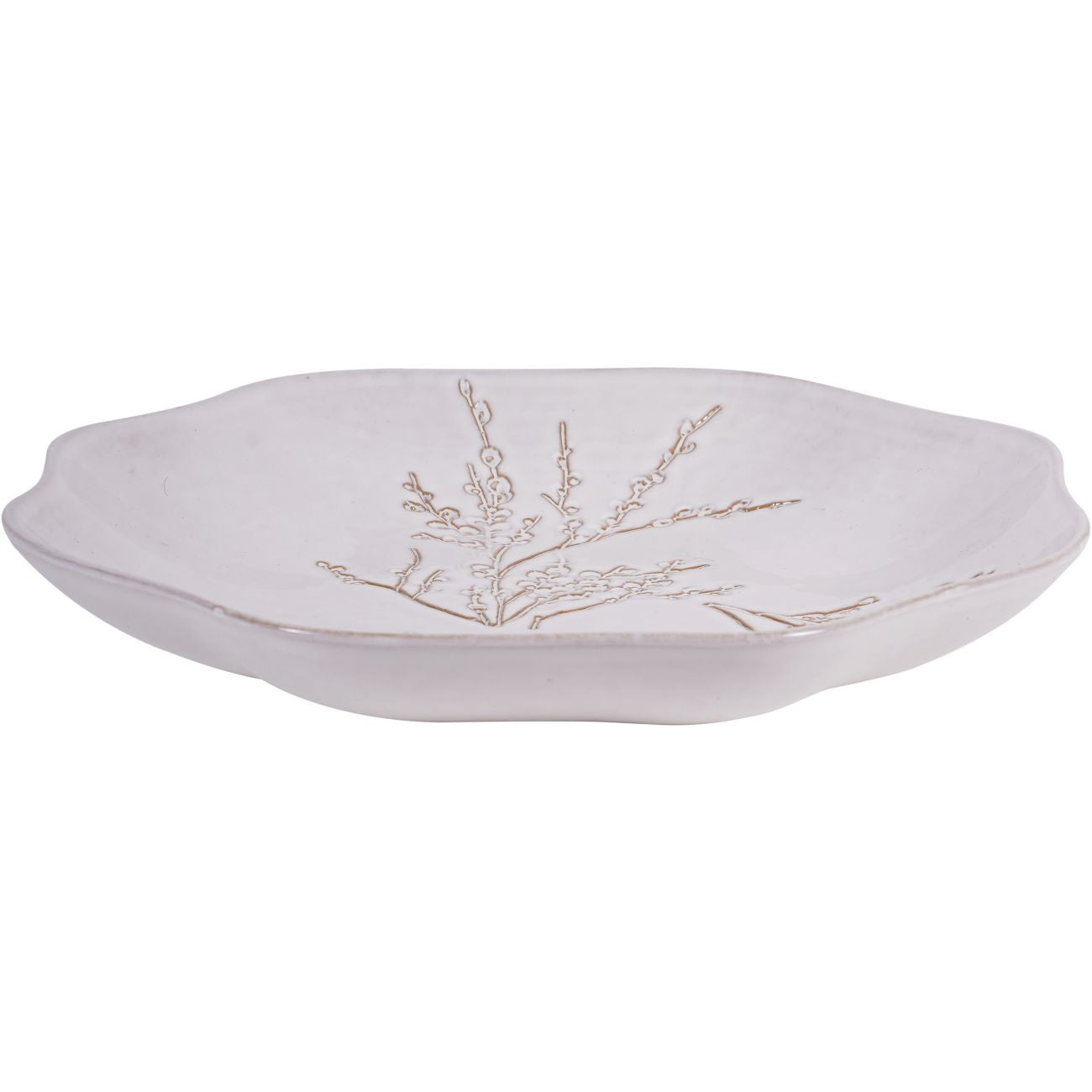 White Pussywillow Stoneware Bowl