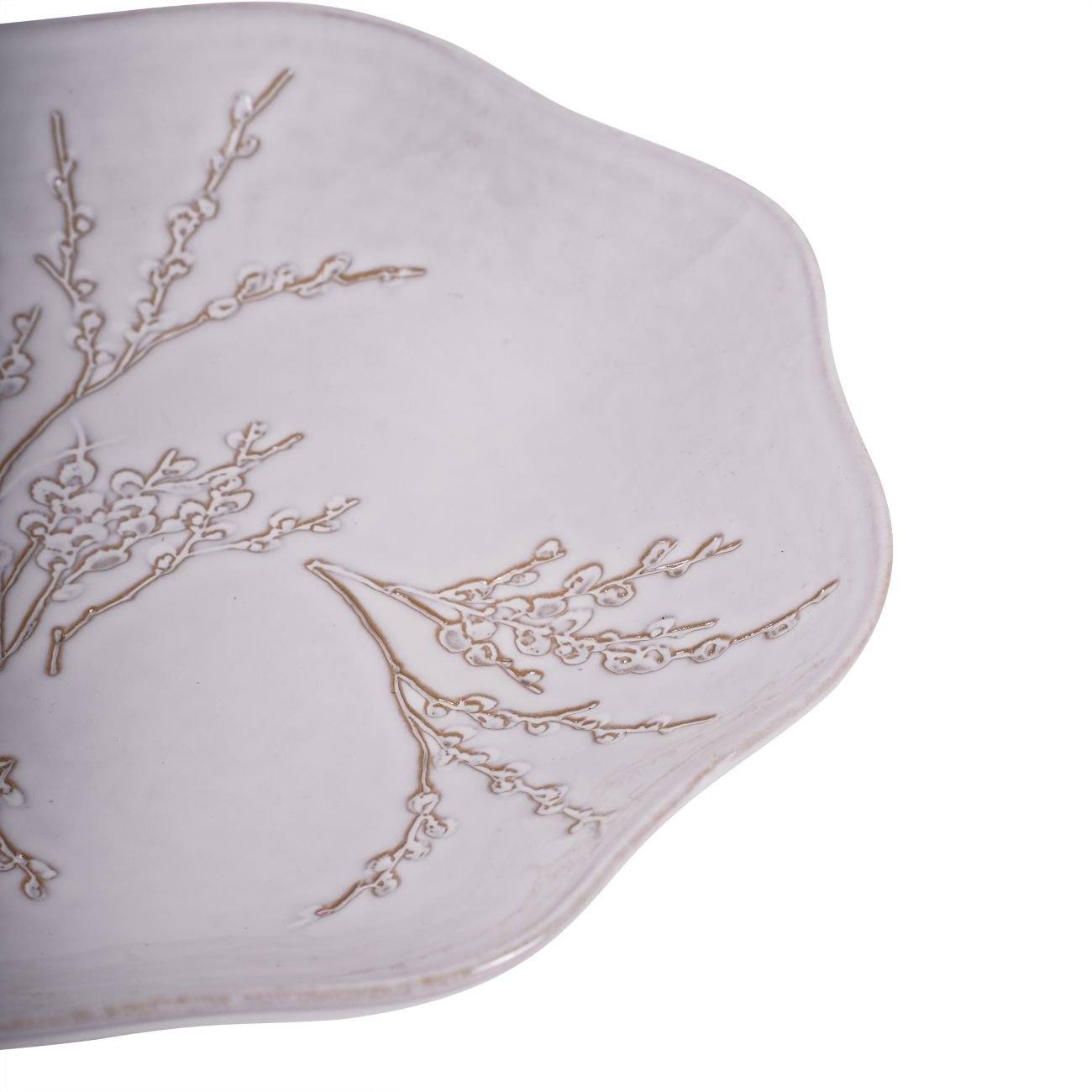 White Pussywillow Stoneware Bowl