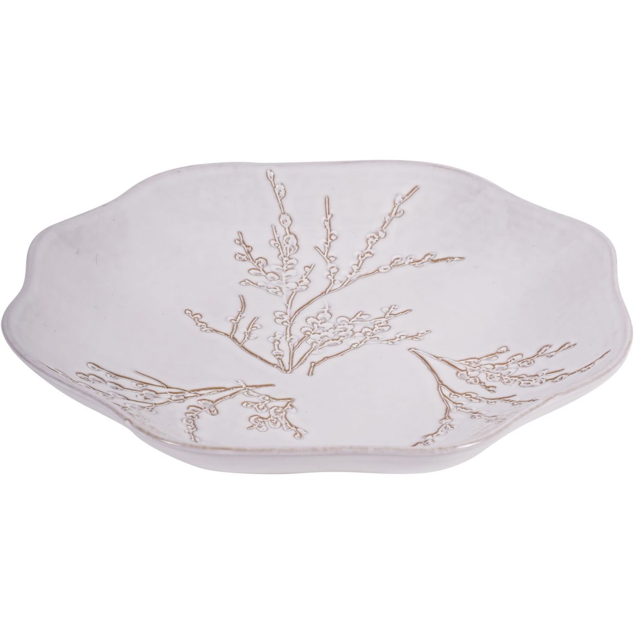 White Pussywillow Stoneware Bowl
