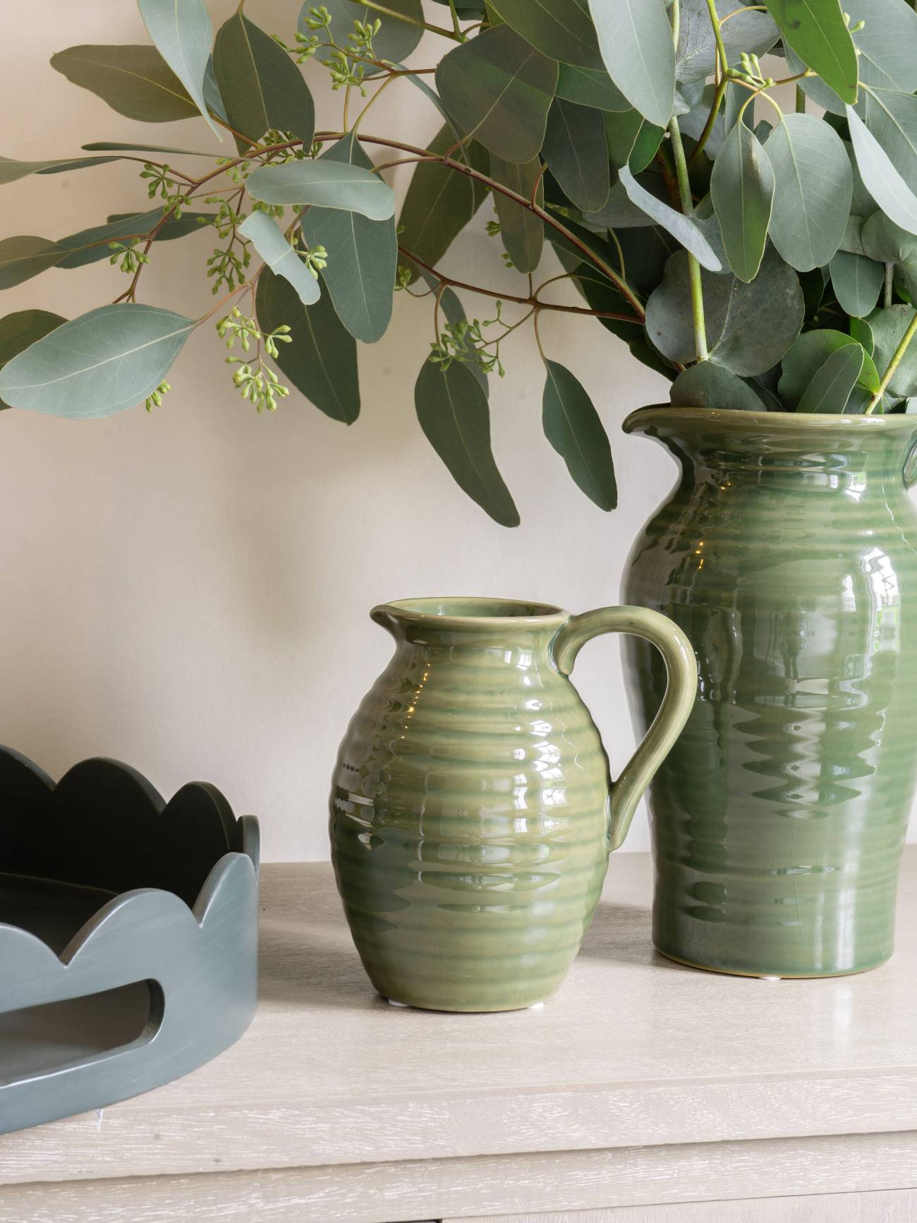 Green Harriston Stoneware Handle Vase