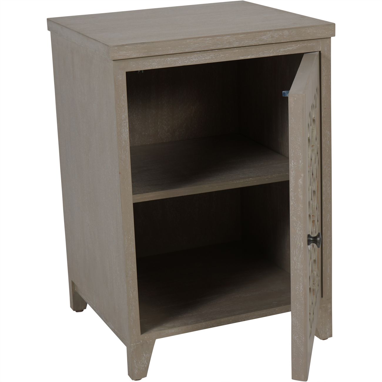 Grey Greystead Wooden Mirrored One Door Chest