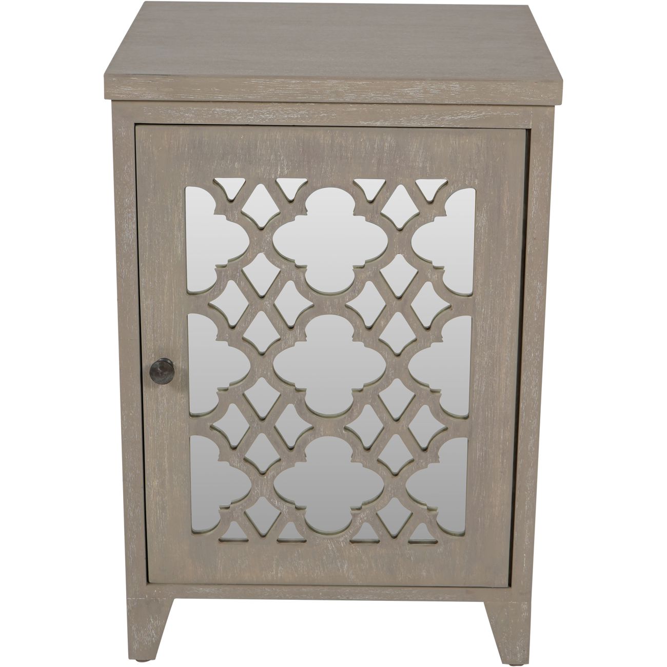 Grey Greystead Wooden Mirrored One Door Chest