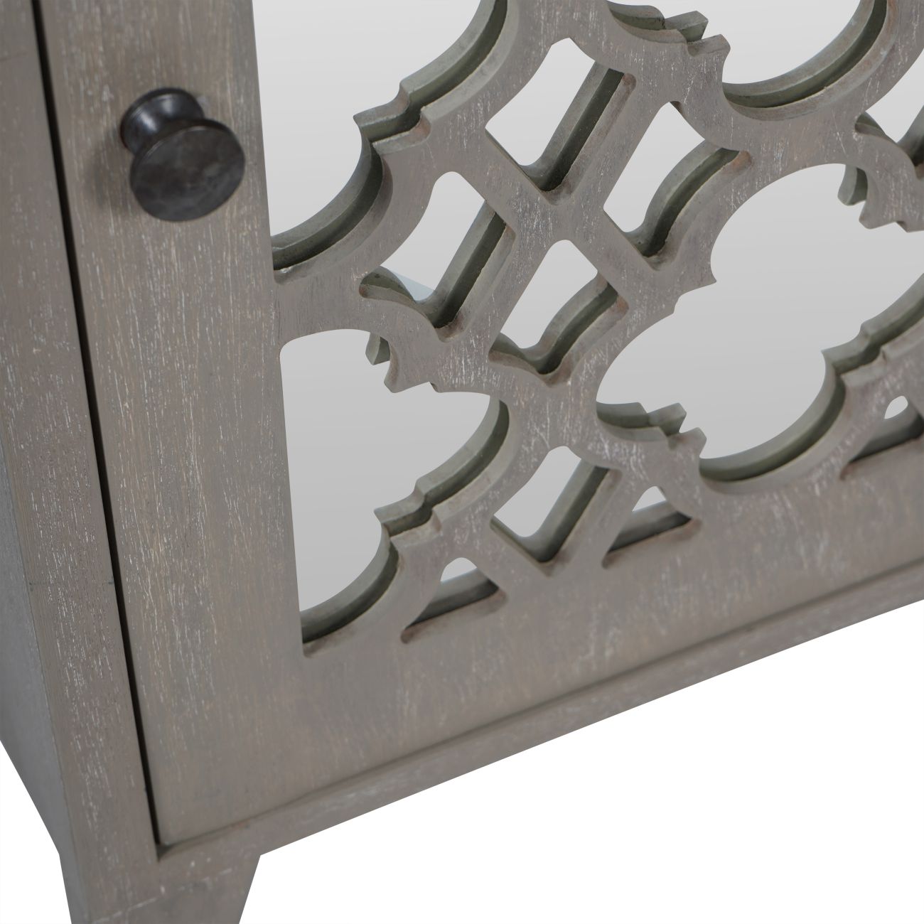 Grey Greystead Wooden Mirrored One Door Chest