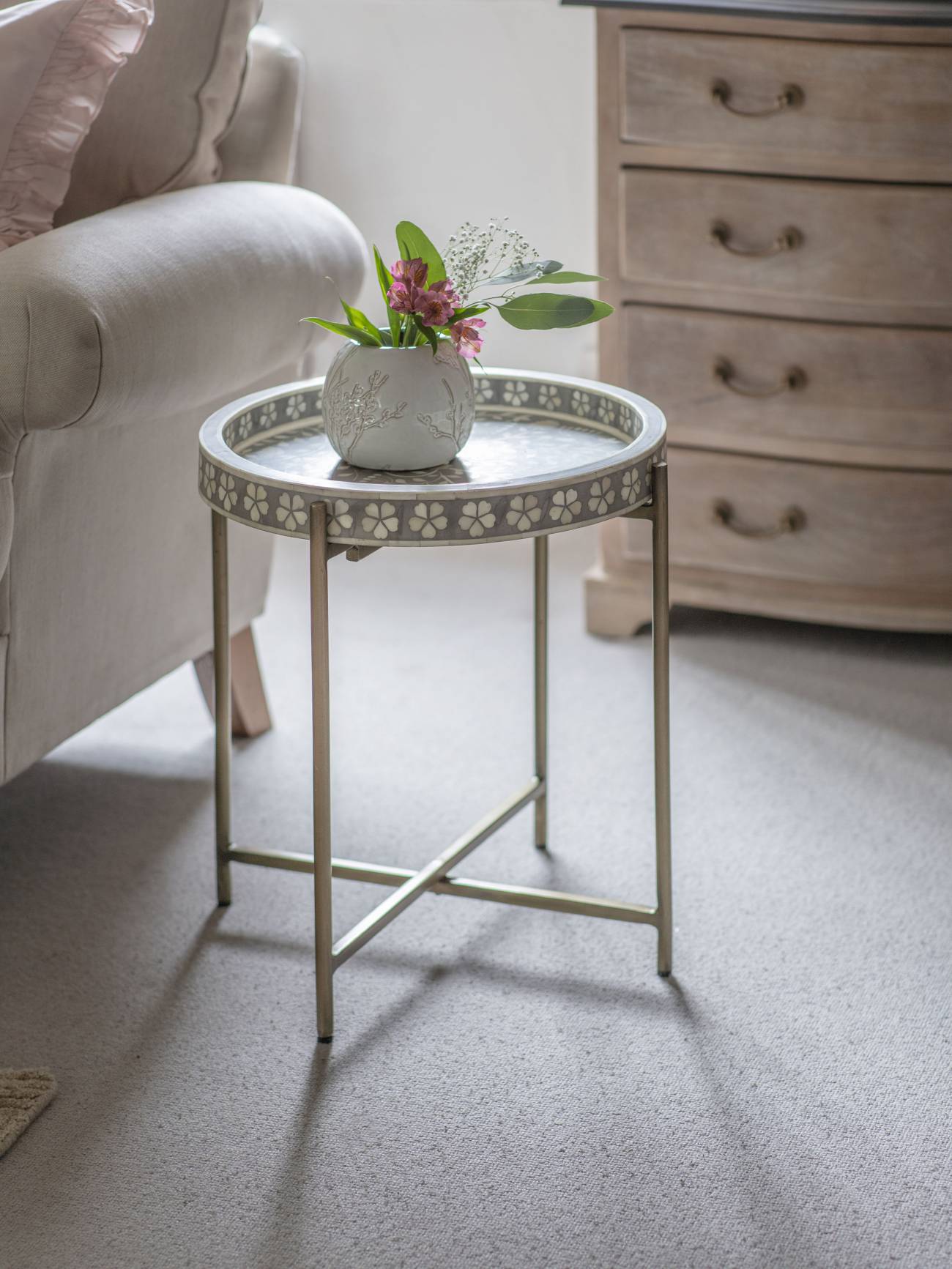 Laura Ashley Grey Epsley Side Table