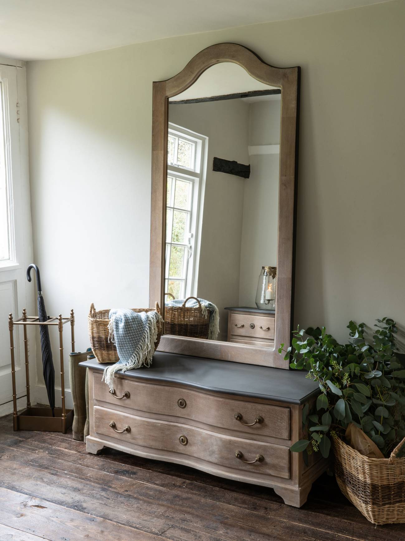 Laura Ashley Natural Wood Swannington Rectangular Mirror