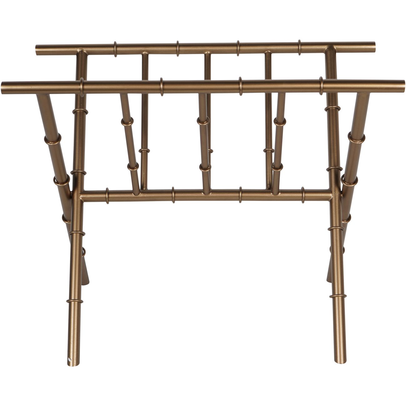 Laura Ashley Antique Brass Bamboo Finish Magazine Rack