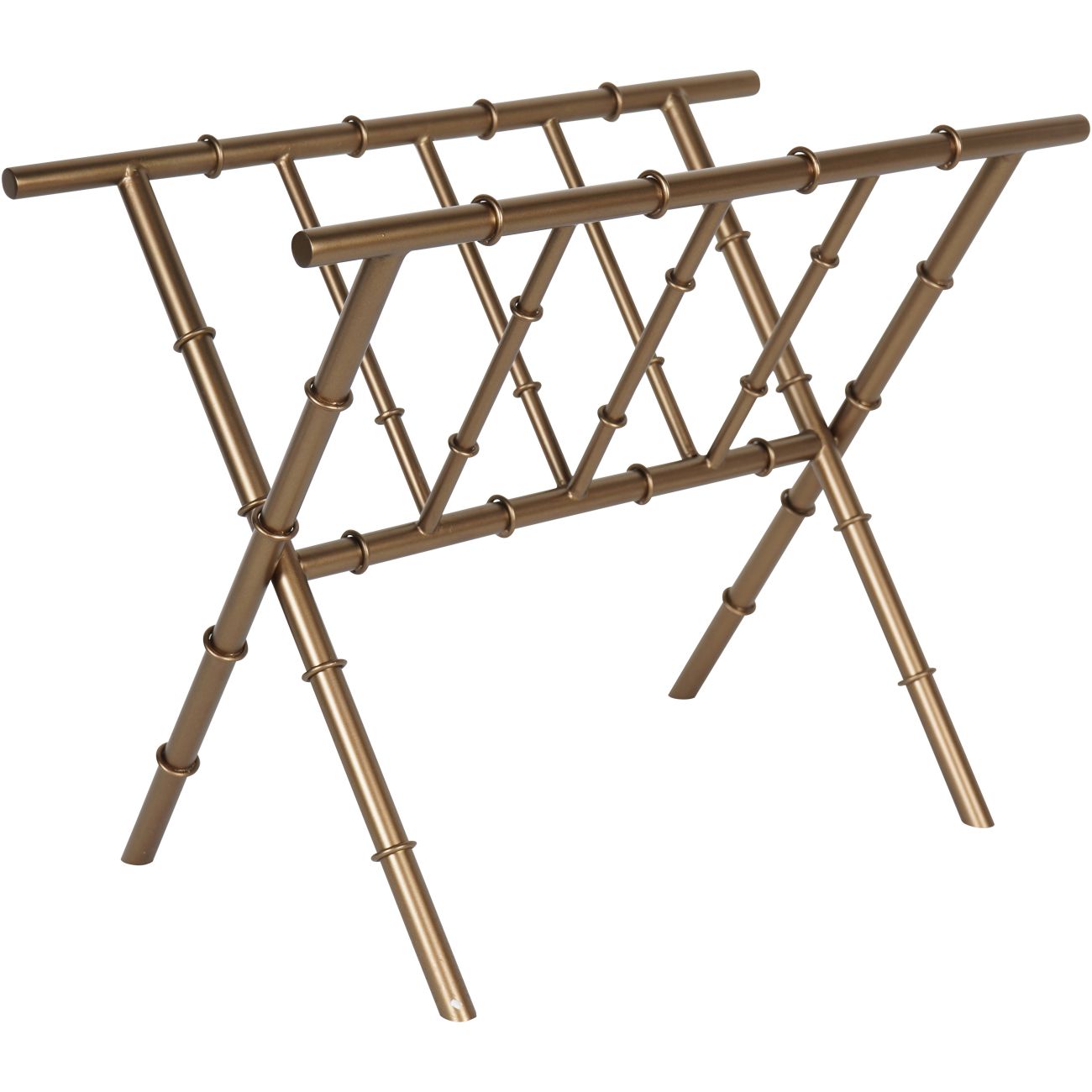 Antique Brass Bamboo Finish Magazine Rack