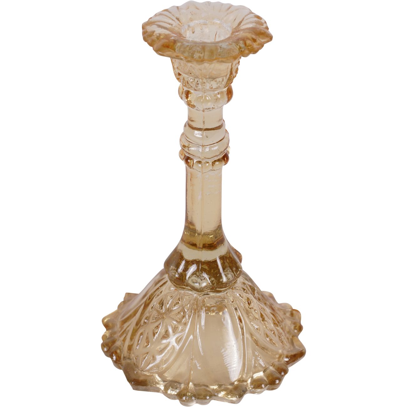 Yellow Glass Candlestick