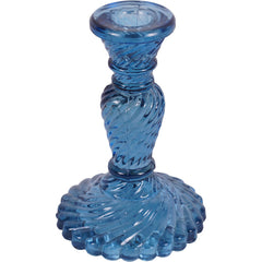 Laura Ashley Blue Glass Candlestick