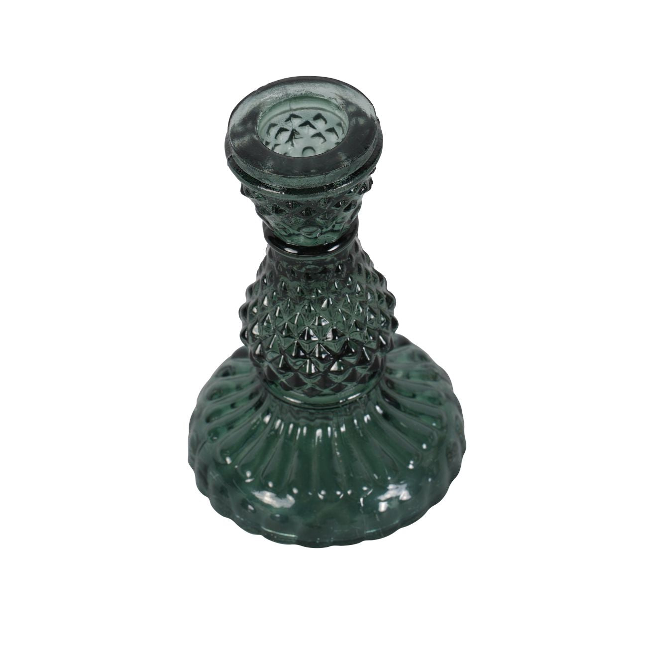 Sea Green Glass Candlestick