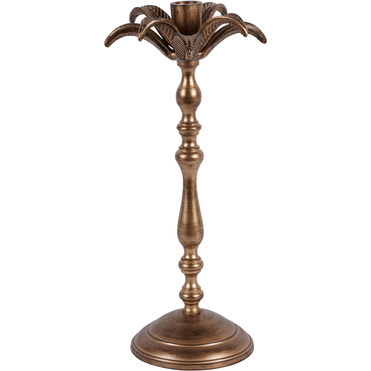 Antique Brass Palm Tree Candlestick - Large/Small