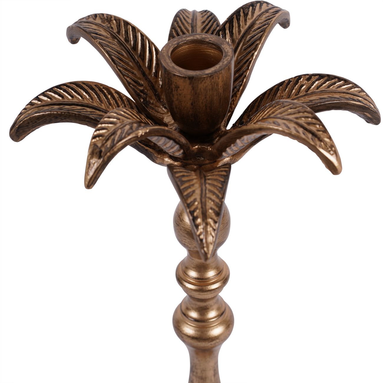 Antique Brass Palm Tree Candlestick - Large/Small