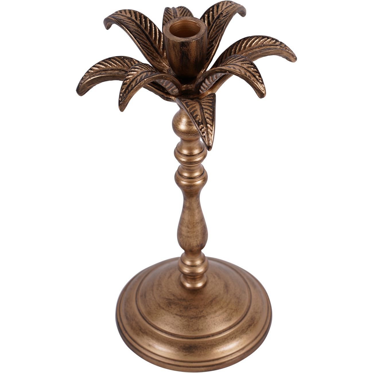 Antique Brass Palm Tree Candlestick - Large/Small