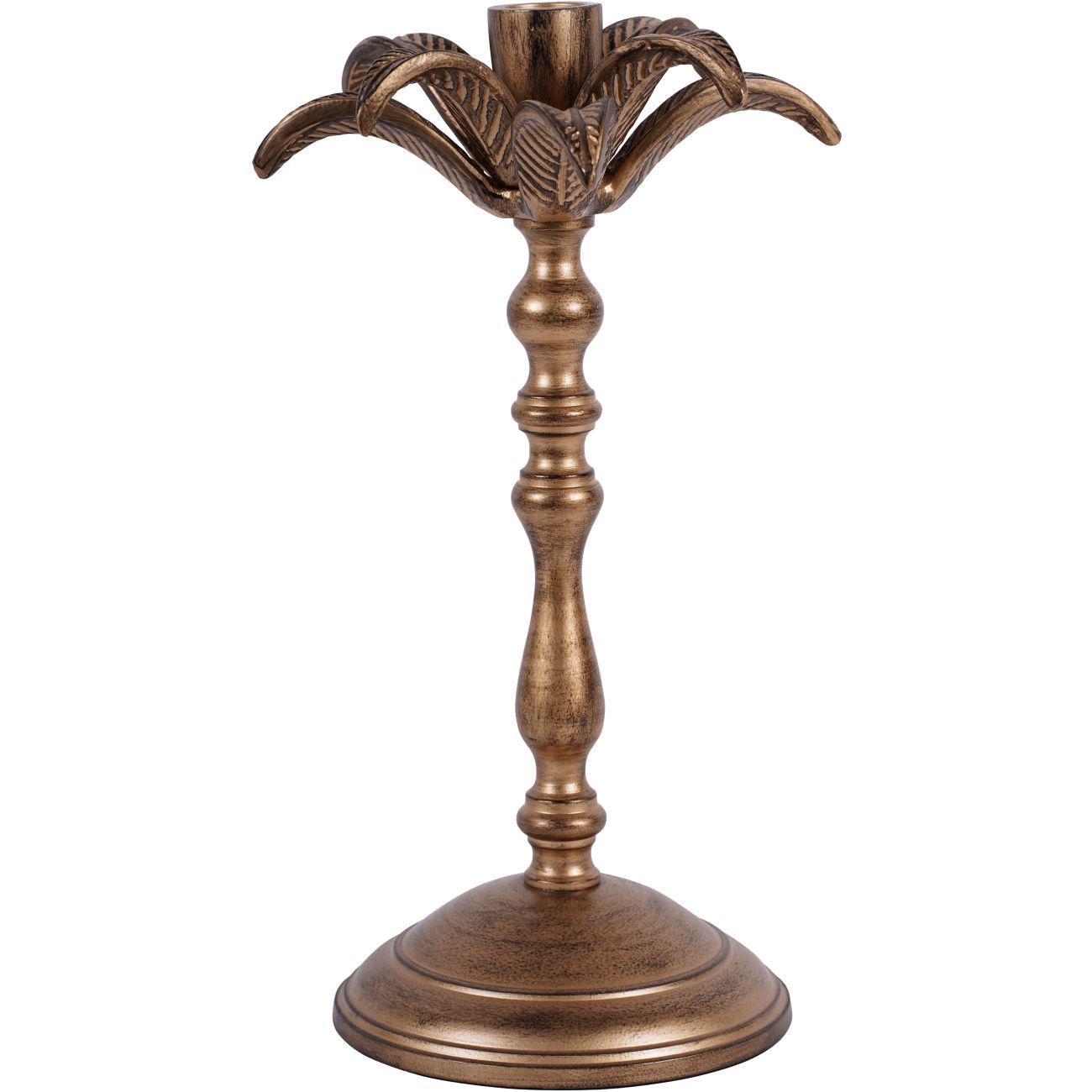 Antique Brass Palm Tree Candlestick - Large/Small