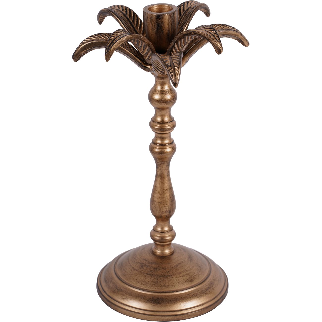 Antique Brass Palm Tree Candlestick - Large/Small