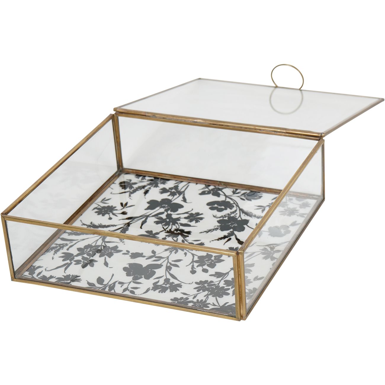 Laura Ashley Clear Single Glass Box In Rye -Large/Small