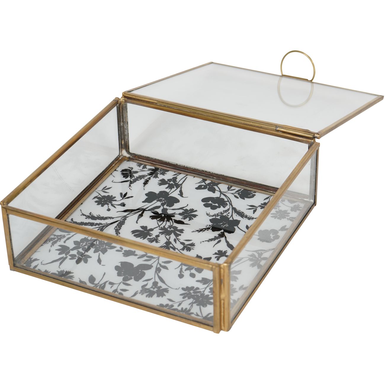 Laura Ashley Clear Single Glass Box In Rye -Large/Small