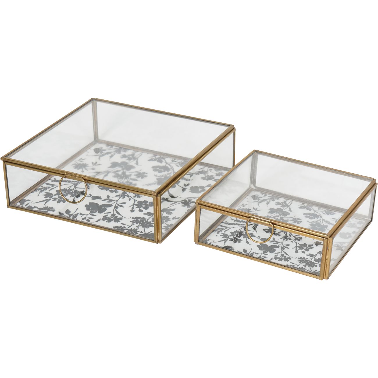 Laura Ashley Clear Single Glass Box In Rye -Large/Small