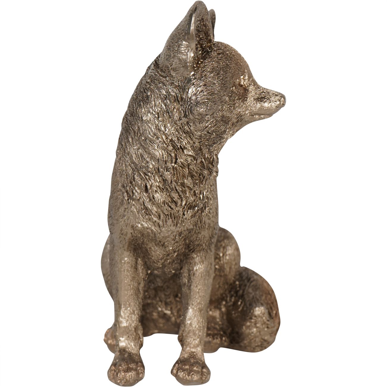 Antique Gold Sitting Fox Sculpture