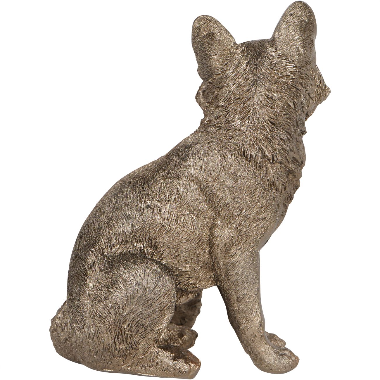 Antique Gold Sitting Fox Sculpture