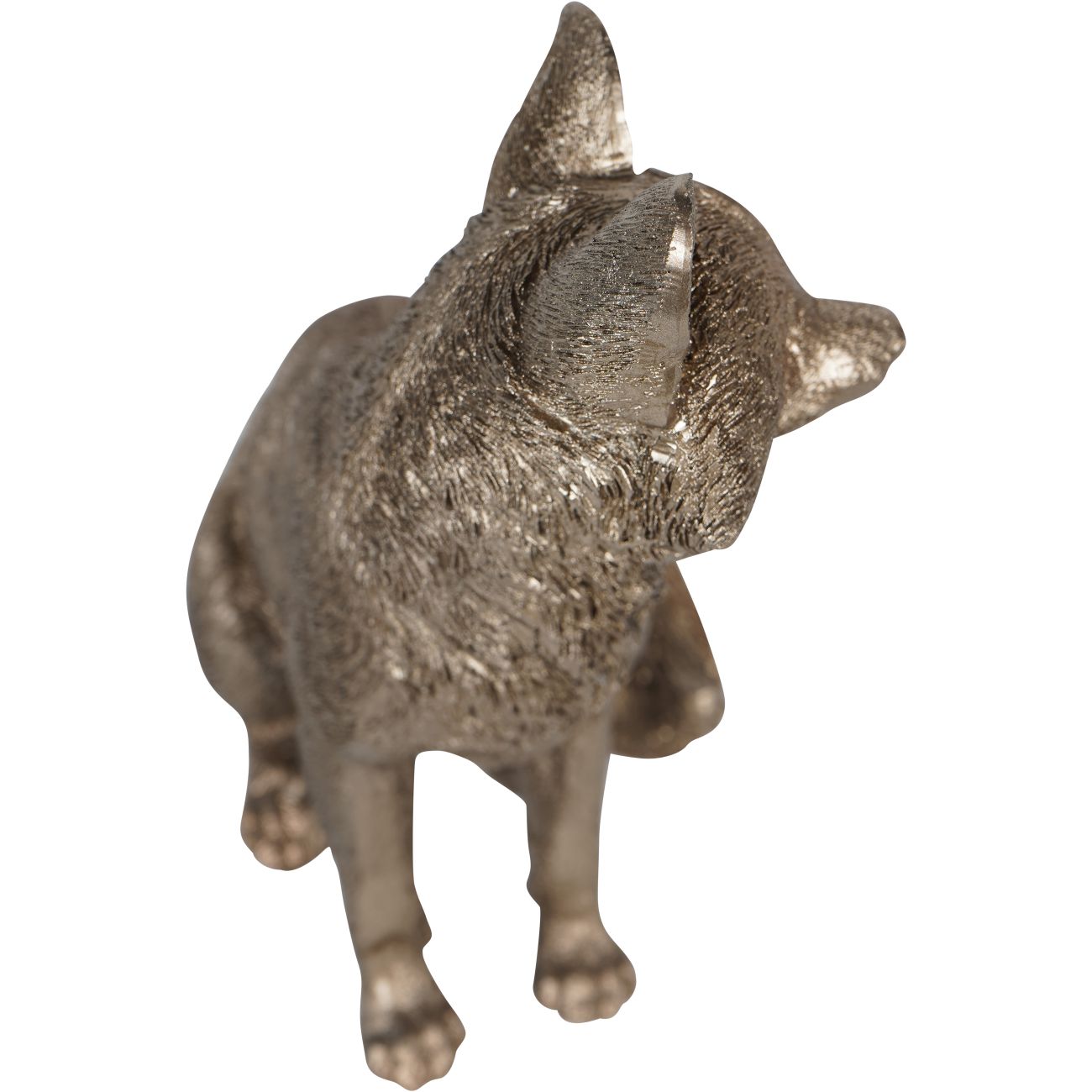 Antique Gold Sitting Fox Sculpture