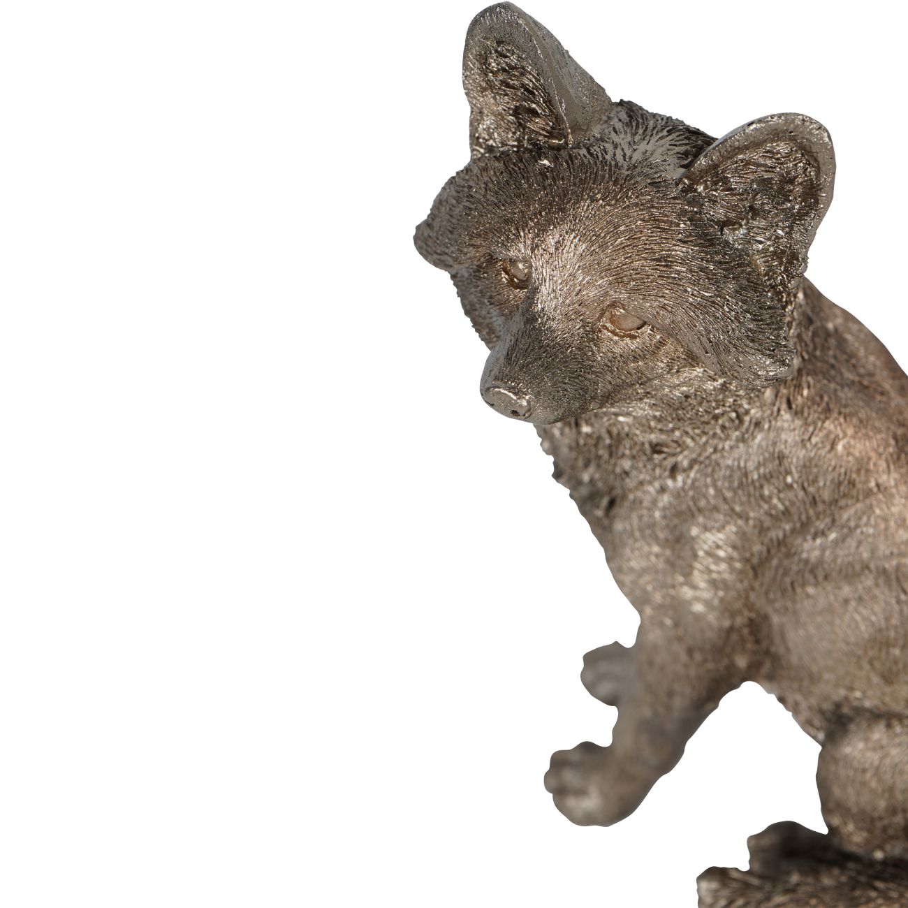 Antique Gold Sitting Fox Sculpture