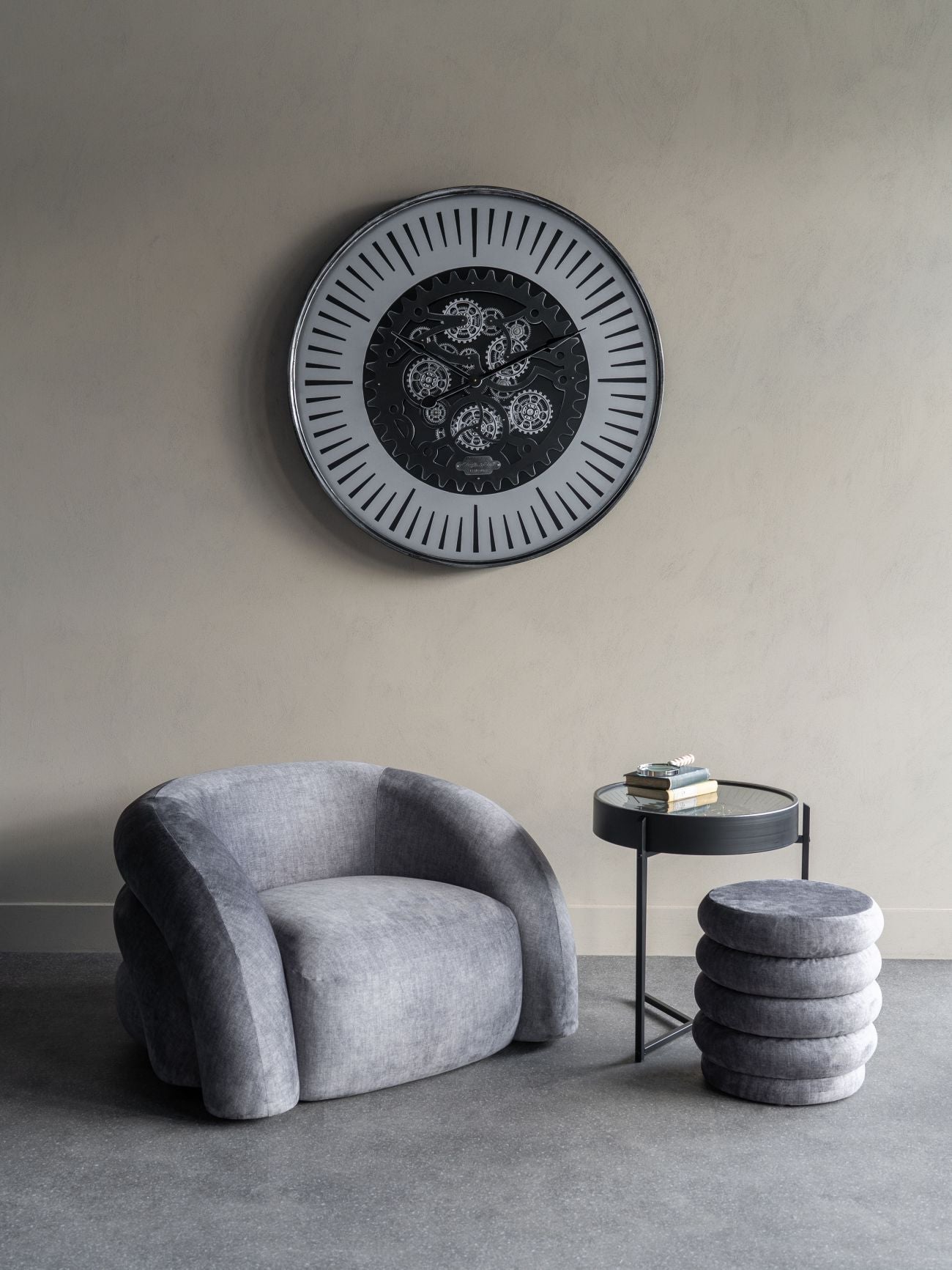 Casa Upholstered Stool Cream - Cream/Grey