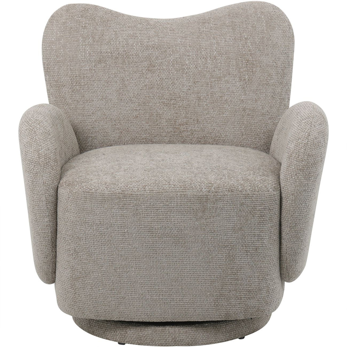 Bingham Upholstered Swivel Chair- Velvet Green/ Neutral