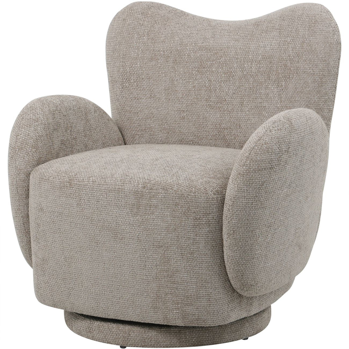 Bingham Upholstered Swivel Chair- Velvet Green/ Neutral
