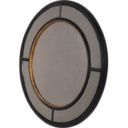 Adelaide Antique Black Frame Round Mirror