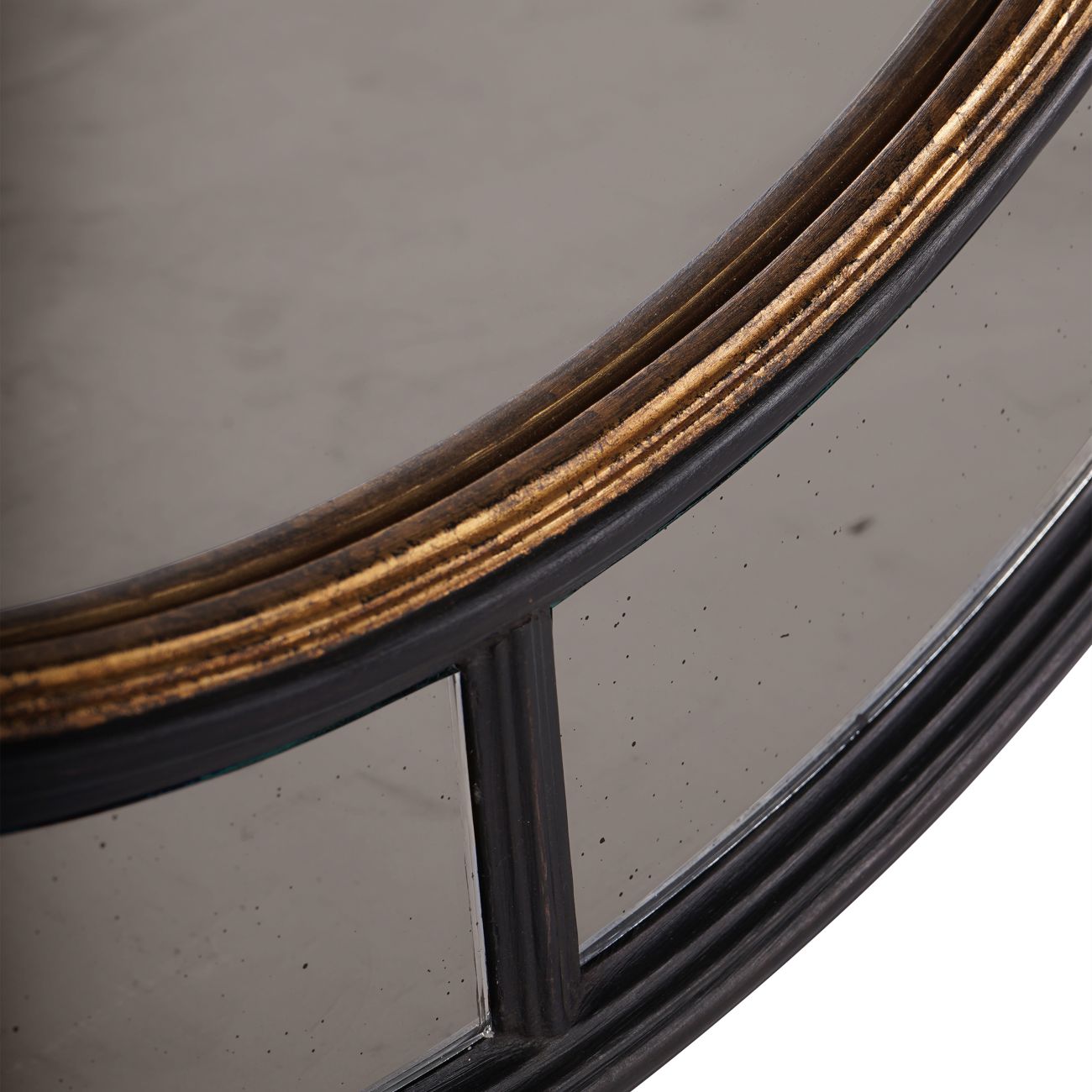 Adelaide Antique Black Frame Round Mirror