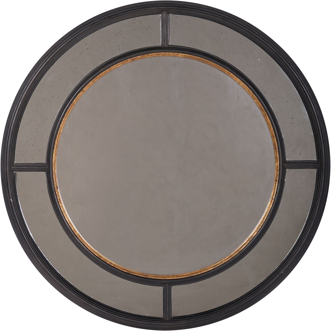 Adelaide Antique Black Frame Round Mirror