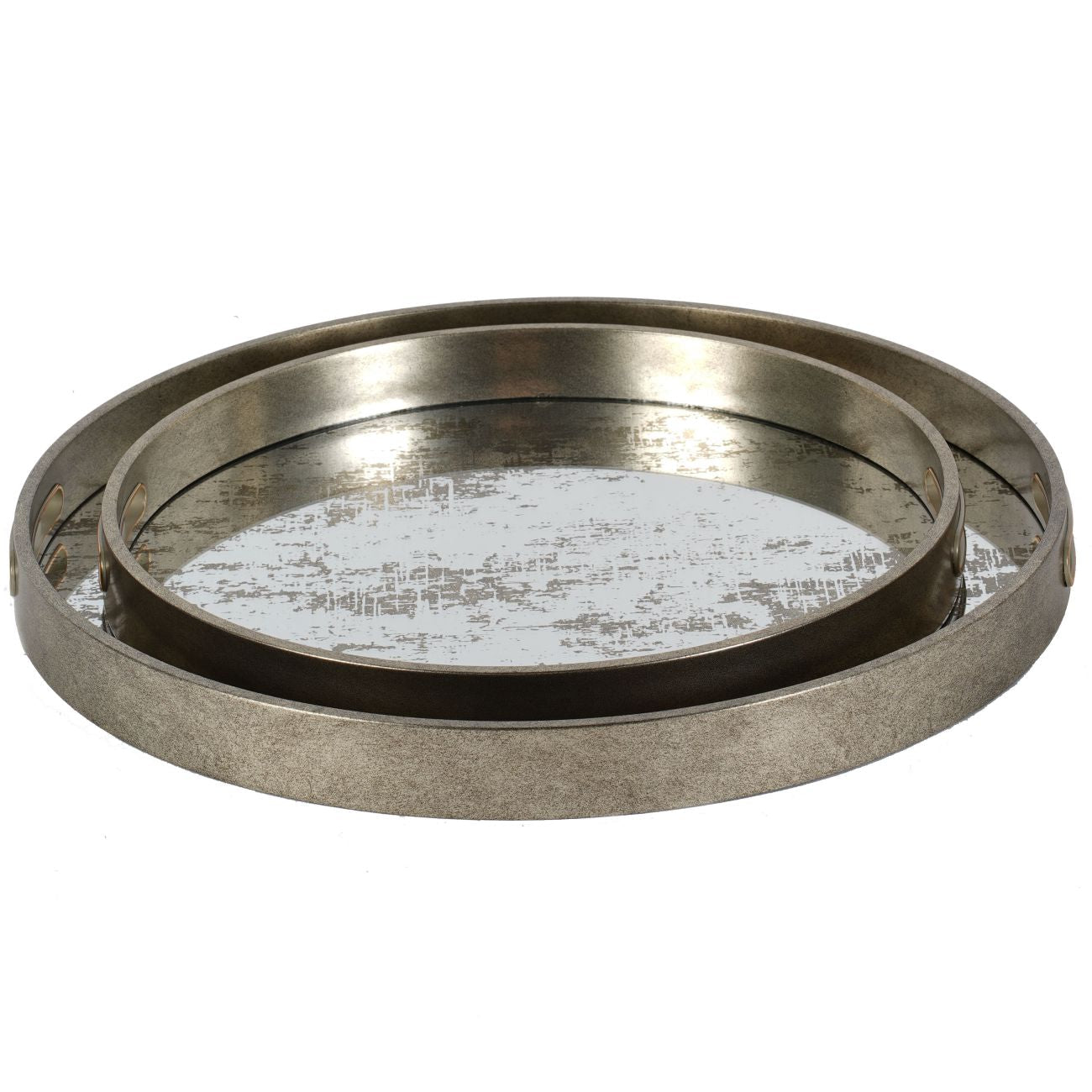Silver Set of Two Whinfell Mirrored Trays