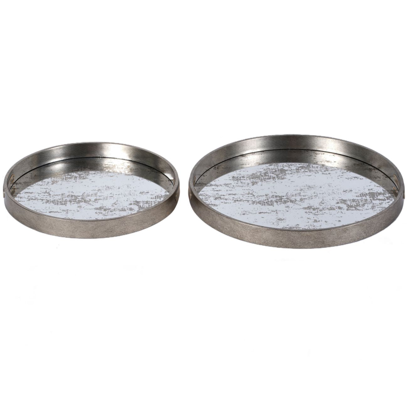 Silver Set of Two Whinfell Mirrored Trays