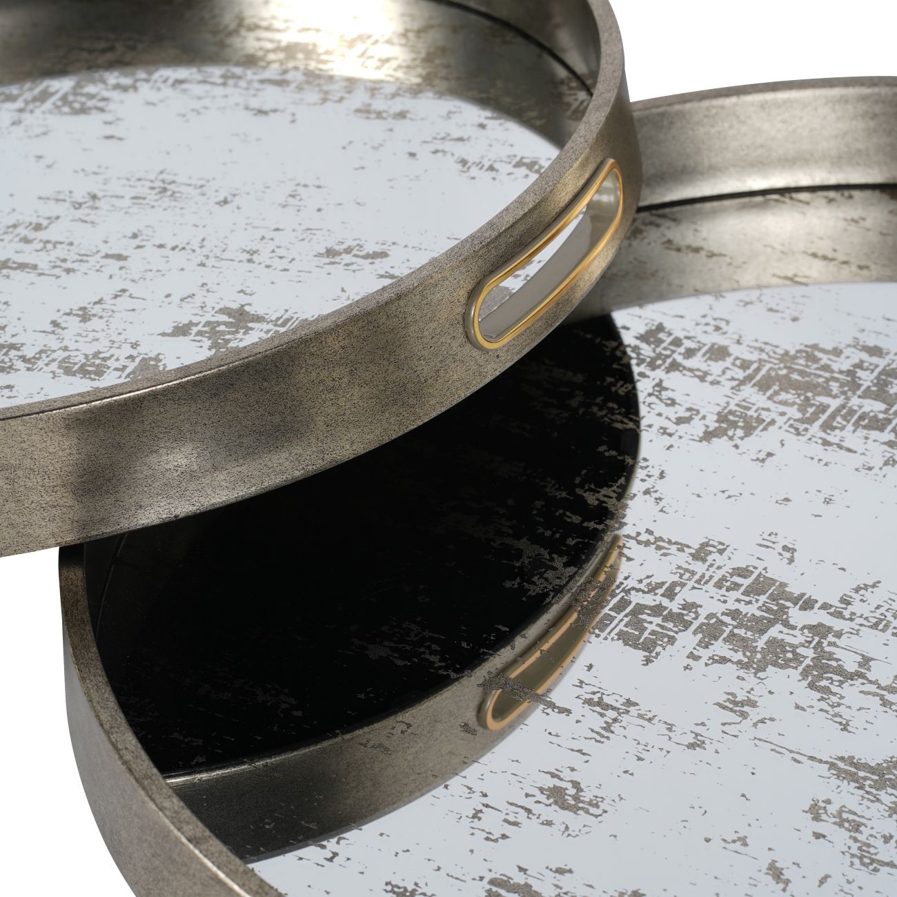 Silver Set of Two Whinfell Mirrored Trays