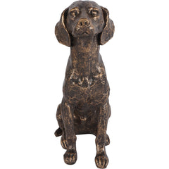 Laura Ashley Bronze Sitting Dog Sculpture - Large/Small