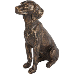 Laura Ashley Bronze Sitting Dog Sculpture - Large/Small