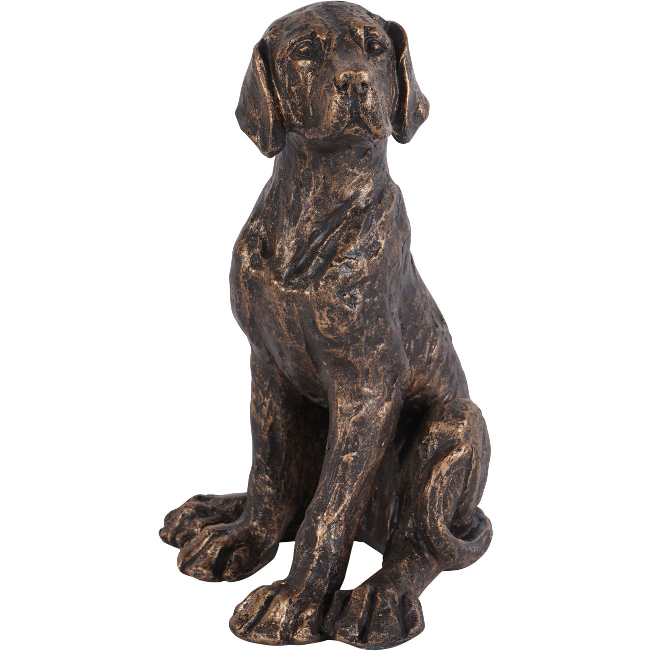 Laura Ashley Bronze Sitting Dog Sculpture - Large/Small