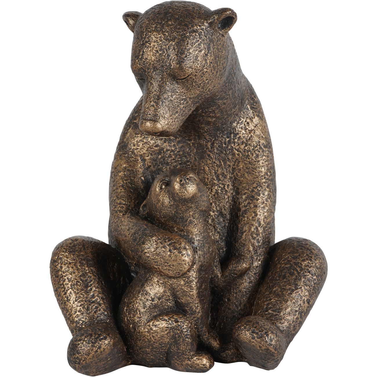 Bronze Bear with Cub Sculpture
